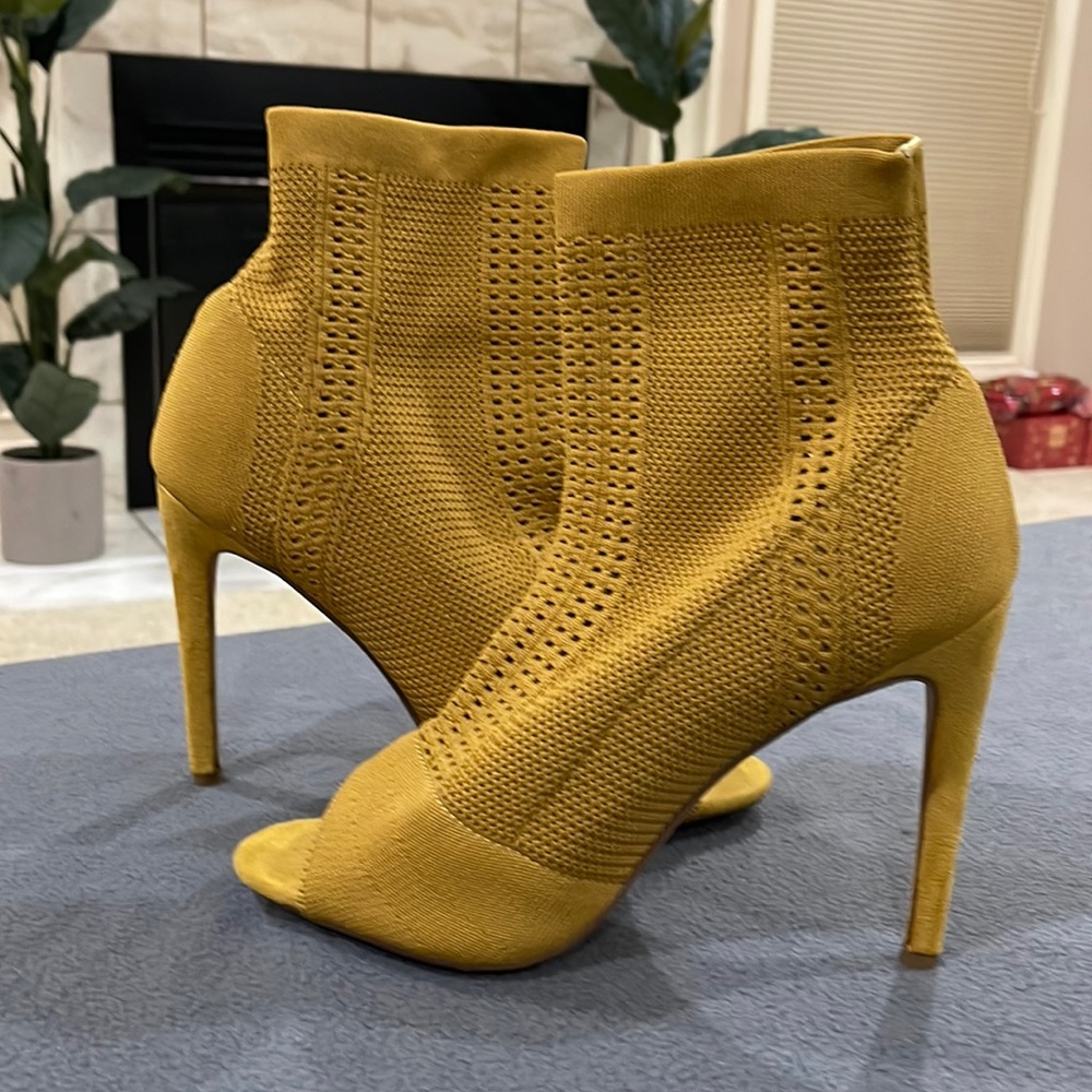 Mustard Bootie size 9 never worn from Miss Lola